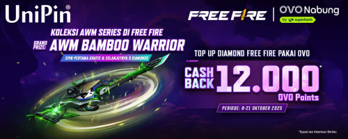 Hadirkan Gaya Baru dengan AWM Bamboo Warrior Free Fire! Top Up Diamond Pakai OVO dan Nikmati Cashback 12Ribu OVO Points!